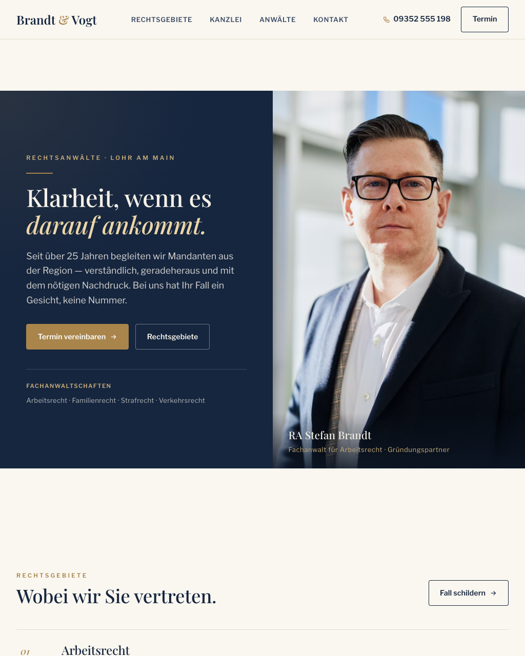 Beispielprojekt: Website einer Anwaltskanzlei