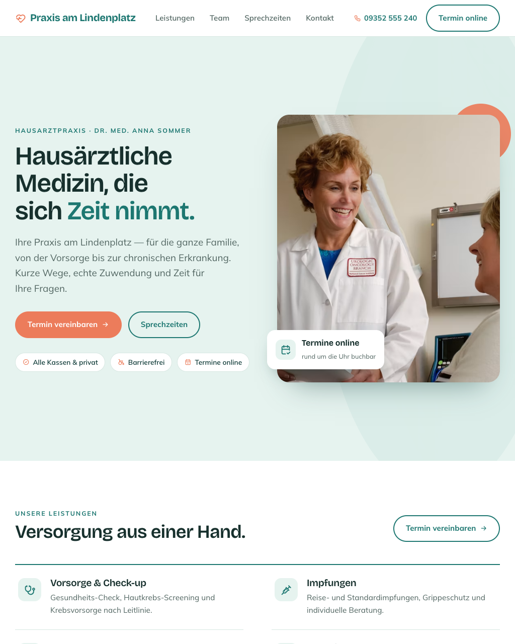 Beispielprojekt: Website einer Hausarztpraxis